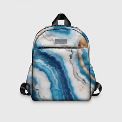 Детский рюкзак Узор волна голубой океанический агат, цвет: 3D-принт