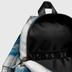 Детский рюкзак Узор волна голубой океанический агат, цвет: 3D-принт — фото 2