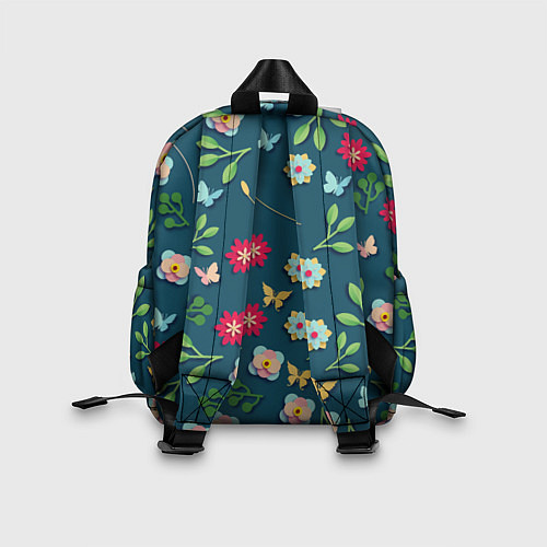 Детский рюкзак Цветы и разноцветные бабочки / 3D-принт – фото 2
