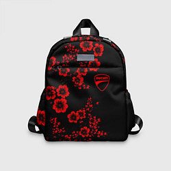 Детский рюкзак Ducati - red flowers, цвет: 3D-принт