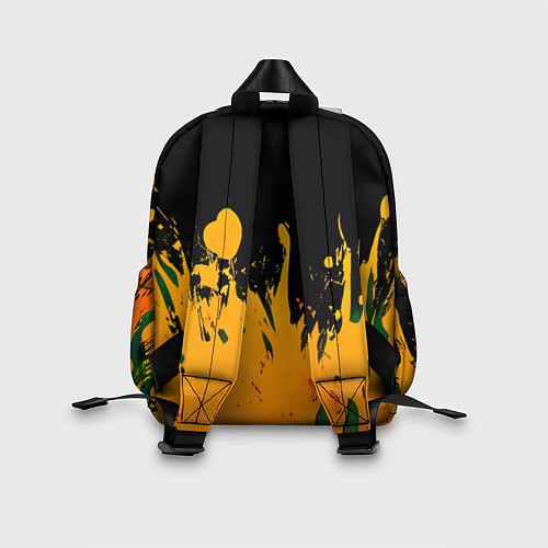 Детский рюкзак Девушка с аквамариновыми волосами с жёлтой краской / 3D-принт – фото 2