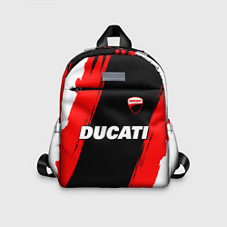 Детский рюкзак Ducati moto - красные полосы, цвет: 3D-принт