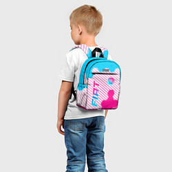 Детский рюкзак Fiat neon gradient style: надпись, символ, цвет: 3D-принт — фото 2