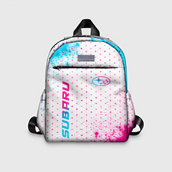 Детский рюкзак Subaru neon gradient style: надпись, символ, цвет: 3D-принт