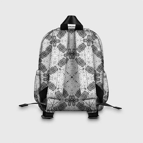 Детский рюкзак Черно-белый ажурный кружевной узор Геометрия / 3D-принт – фото 2