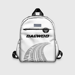 Детский рюкзак Daewoo speed на светлом фоне со следами шин: симво, цвет: 3D-принт