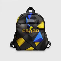 Детский рюкзак CSGO blue yellow abstract, цвет: 3D-принт