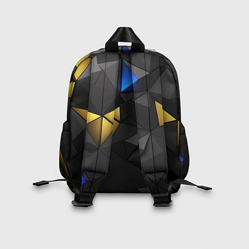 Детский рюкзак Black yellow geometry / 3D-принт – фото 2