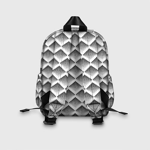 Детский рюкзак Ромбы из черных треугольников / 3D-принт – фото 2