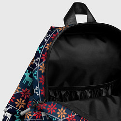Детский рюкзак Новогодние олени и снежинки узор, цвет: 3D-принт — фото 2