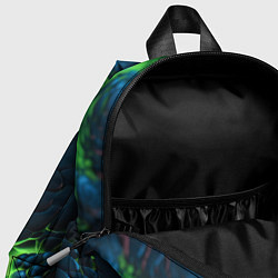 Детский рюкзак Киберпанк разлом зеленых плит, цвет: 3D-принт — фото 2