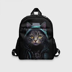 Детский рюкзак Кот в капюшоне стиль киберпанк