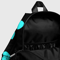 Детский рюкзак С голубыми сердечками на черном, цвет: 3D-принт — фото 2