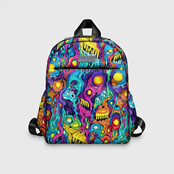 Детский рюкзак Кислотные психоделические черепа, цвет: 3D-принт