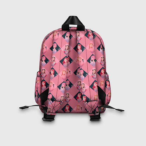 Детский рюкзак Розовая клеточка black pink / 3D-принт – фото 2