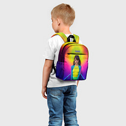 Детский рюкзак Девушка гимнастка в неоновом зале, цвет: 3D-принт — фото 2