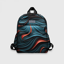 Детский рюкзак Сине-оранжевая абстрактная волна, цвет: 3D-принт