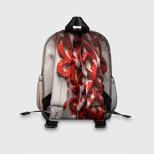 Детский рюкзак Красно-Черные Импульсы / 3D-принт – фото 2