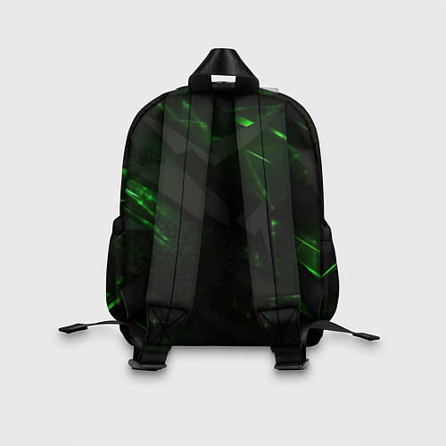 Детский рюкзак Dark black green abstract / 3D-принт – фото 2