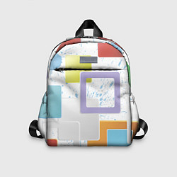 Детский рюкзак Абстрактный фон красочные квадраты гранж, цвет: 3D-принт