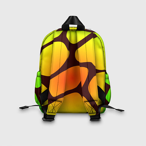 Детский рюкзак Коричневая сеть с цветными пятнами / 3D-принт – фото 2