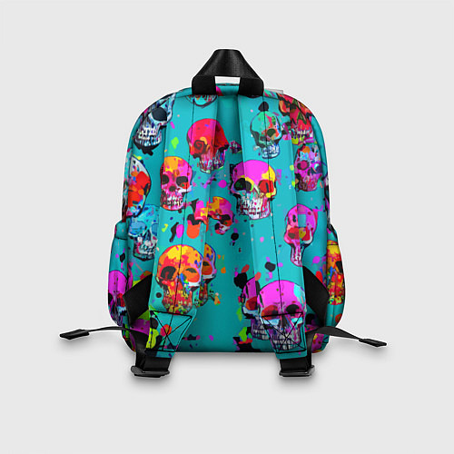 Детский рюкзак Паттерн из ярких черепов - поп-арт - мода / 3D-принт – фото 2