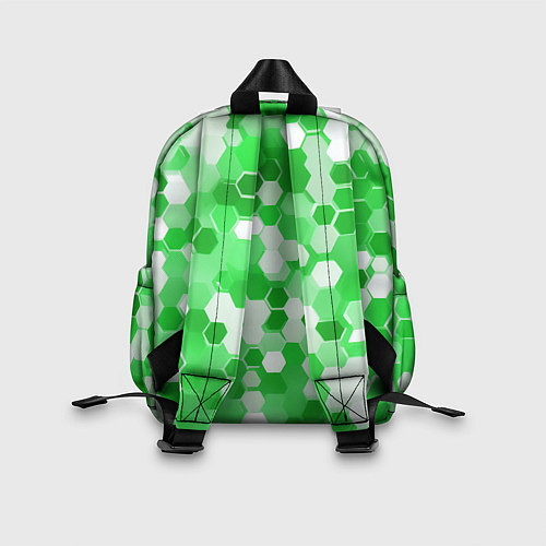 Детский рюкзак Кибер Hexagon Зелёный / 3D-принт – фото 2