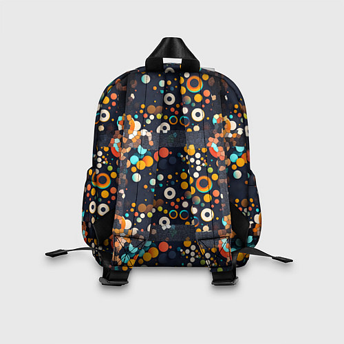 Детский рюкзак Разноцветные круги и кольца / 3D-принт – фото 2