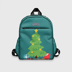 Детский рюкзак Новогодняя ёлочка - зеленый, цвет: 3D-принт