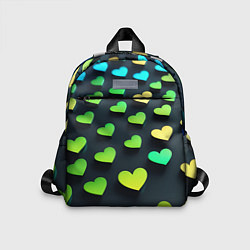 Детский рюкзак Паттерн - сердца градиент - нейросеть, цвет: 3D-принт