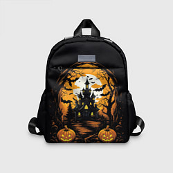 Детский рюкзак Ночной хэллоуинский замок и тыквы, цвет: 3D-принт