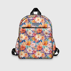 Детский рюкзак Цветочный акварельный узор, цвет: 3D-принт