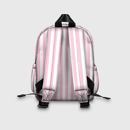 Детский рюкзак Barbie - золотая надпись и бело-розовые полосы / 3D-принт – фото 2