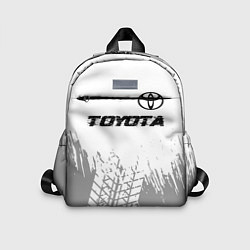 Детский рюкзак Toyota speed на светлом фоне со следами шин: симво