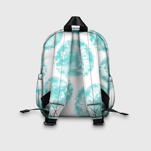 Детский рюкзак Акварельные голубые био формы / 3D-принт – фото 2