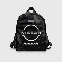 Детский рюкзак Nissan speed на темном фоне со следами шин, цвет: 3D-принт