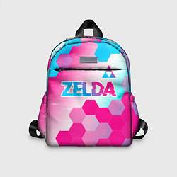 Детский рюкзак Zelda neon gradient style: символ сверху
