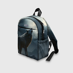 Детский рюкзак Волк воющий на Луну, цвет: 3D-принт — фото 2