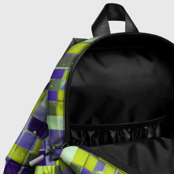 Детский рюкзак Ретро квадраты болотные, цвет: 3D-принт — фото 2