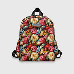 Детский рюкзак Узор из роз и разных цветов