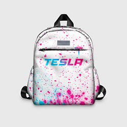 Детский рюкзак Tesla neon gradient style: символ сверху, цвет: 3D-принт