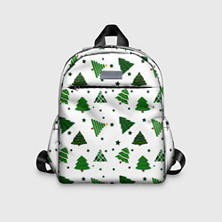 Детский рюкзак Узор с зелеными елочками, цвет: 3D-принт