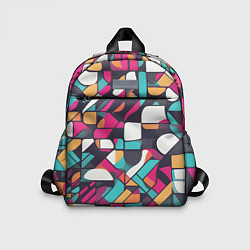 Детский рюкзак Разноцветные ретро фигуры, цвет: 3D-принт