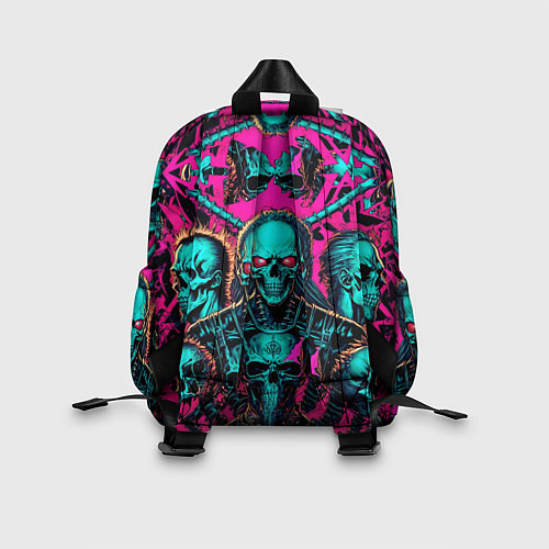Детский рюкзак Slipknot на фоне рок черепов / 3D-принт – фото 2