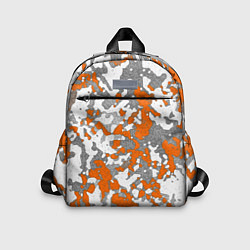 Детский рюкзак Абстракция серо-оранжевый, цвет: 3D-принт