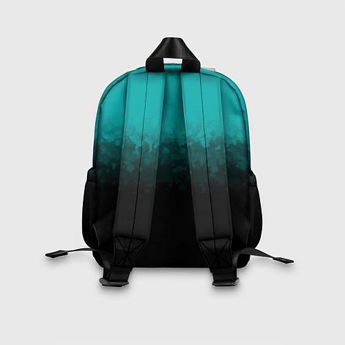 Детский рюкзак Градиент бирюзово-чёрный / 3D-принт – фото 2
