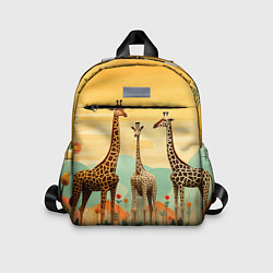 Детский рюкзак Три жирафа в стиле фолк-арт