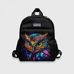 Детский рюкзак Разноцветная цифровая сова - нейросеть, цвет: 3D-принт
