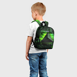 Детский рюкзак Зеленые треугольники, цвет: 3D-принт — фото 2