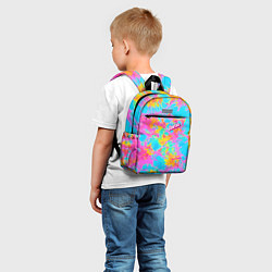 Детский рюкзак Барбм - цветочный абстрактный паттерн - тай-дай, цвет: 3D-принт — фото 2